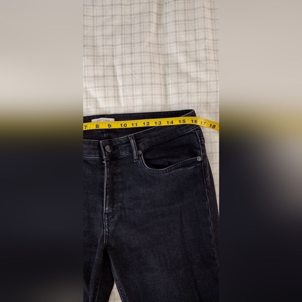 Zara Black Flared Denim Jeans Size 12 - Picture 10 of 11